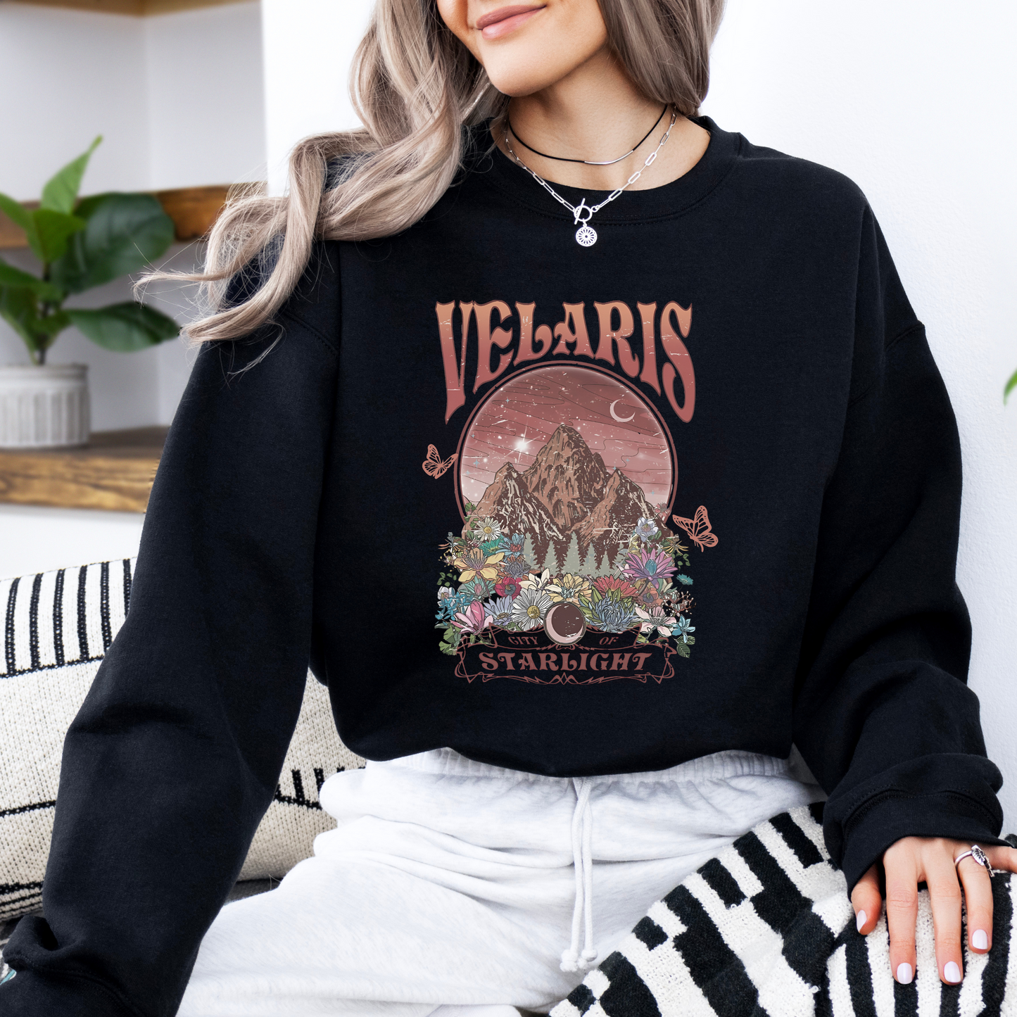 ACOTAR Velaris Double sided Crew neck Sweatshirt
