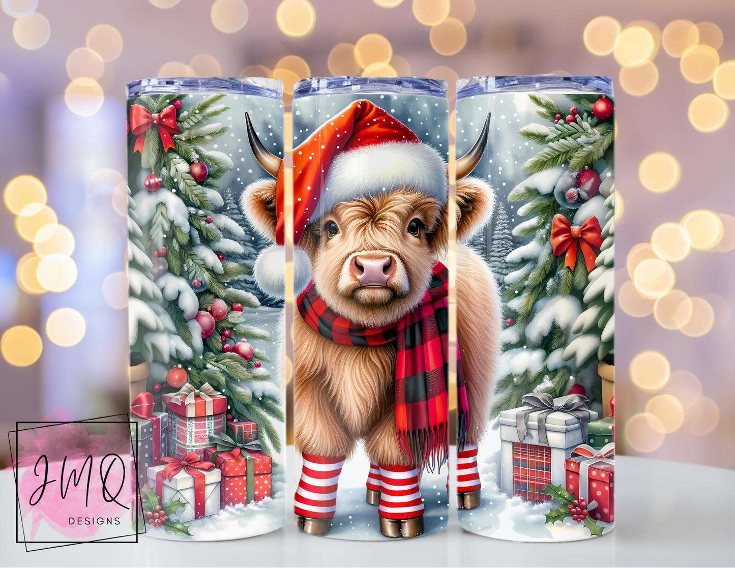 20 oz Skinny Christmas Cow