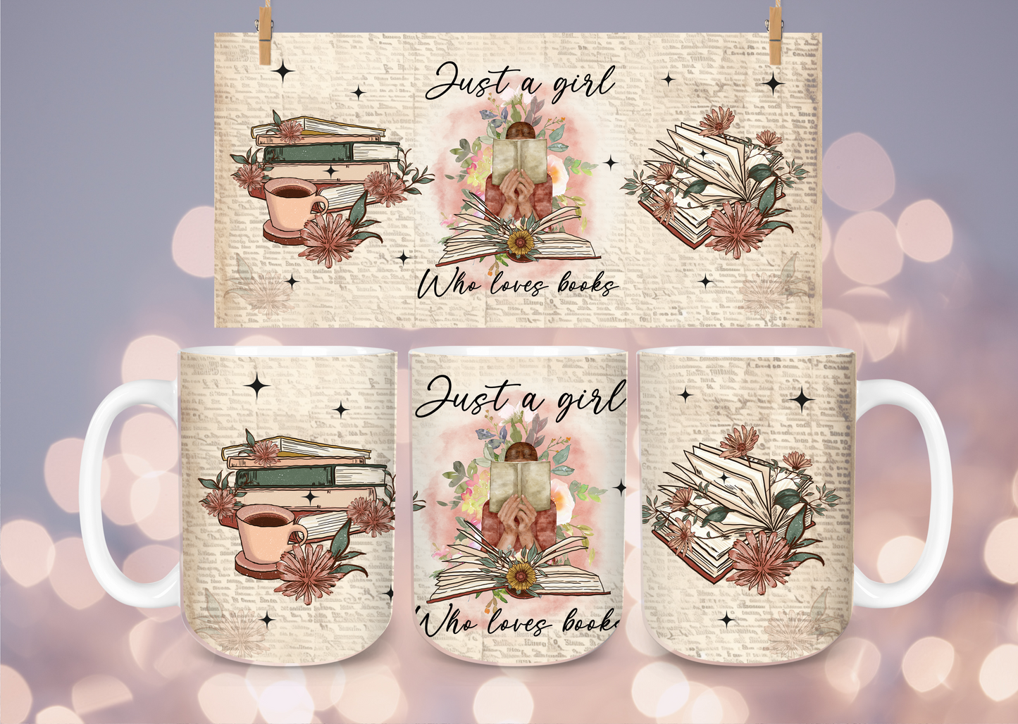 15oz Just a Girl Who Loves Books Mug