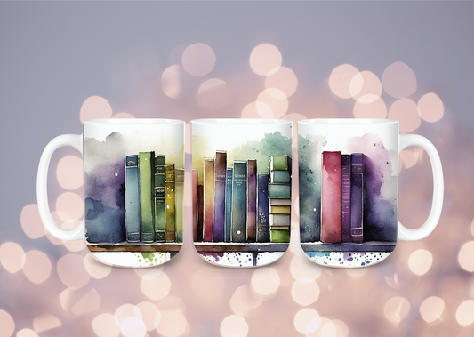 15oz Watercolor Books Mug