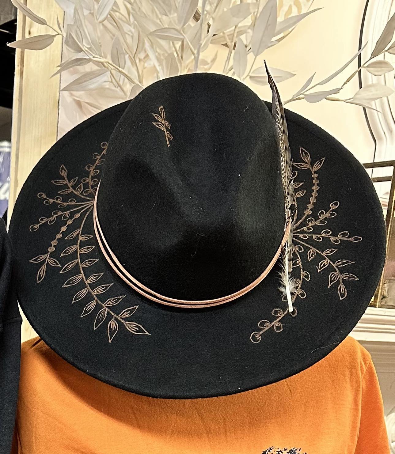 NC Artist Hand Burned Rancher Hat