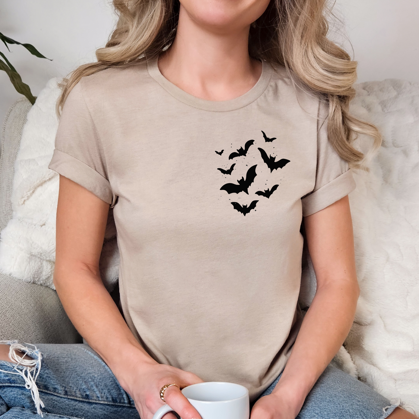 Skull Bats Spooky Book Club Double Sided Sweatshirt/Tshirt